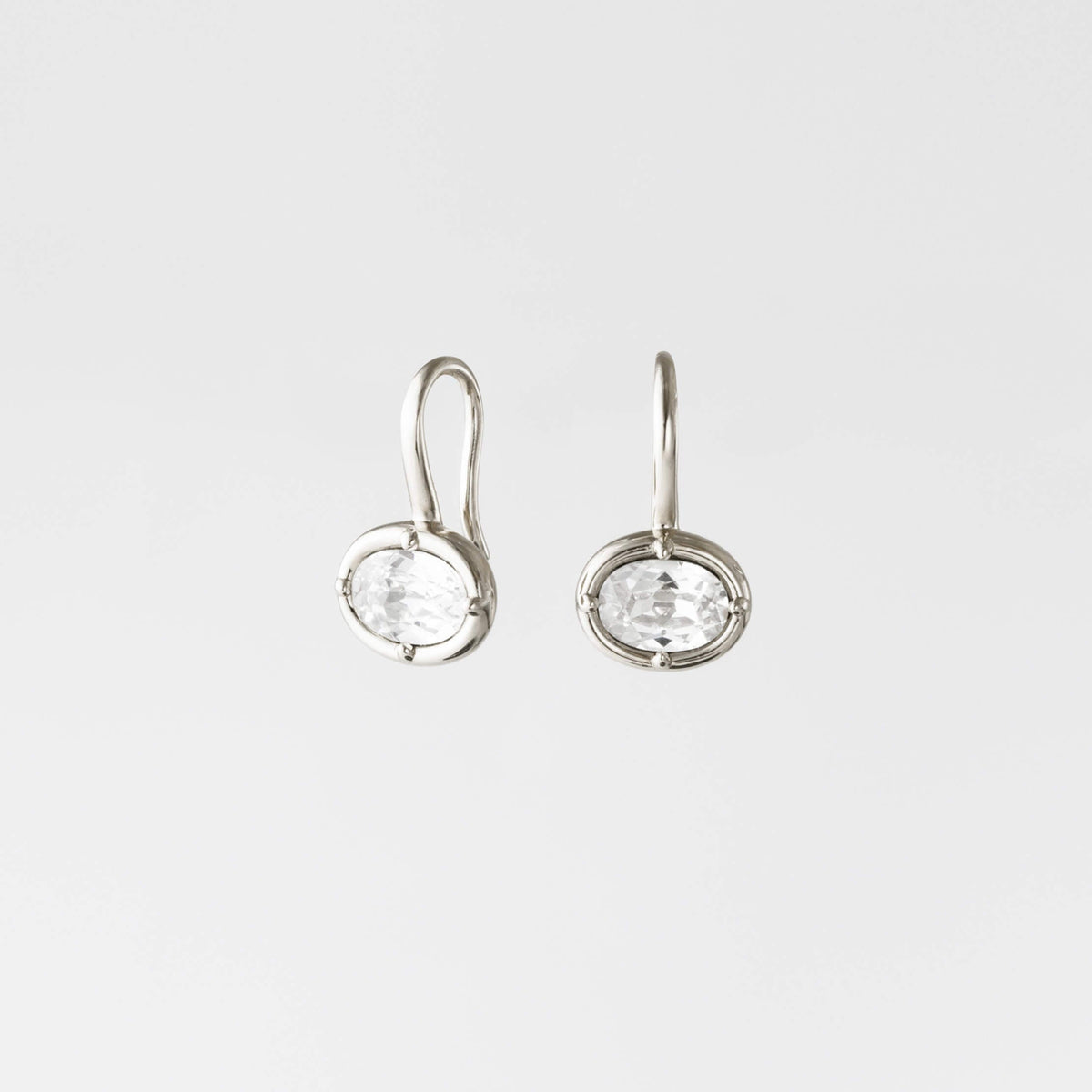 Medallion White Sapphire Earrings