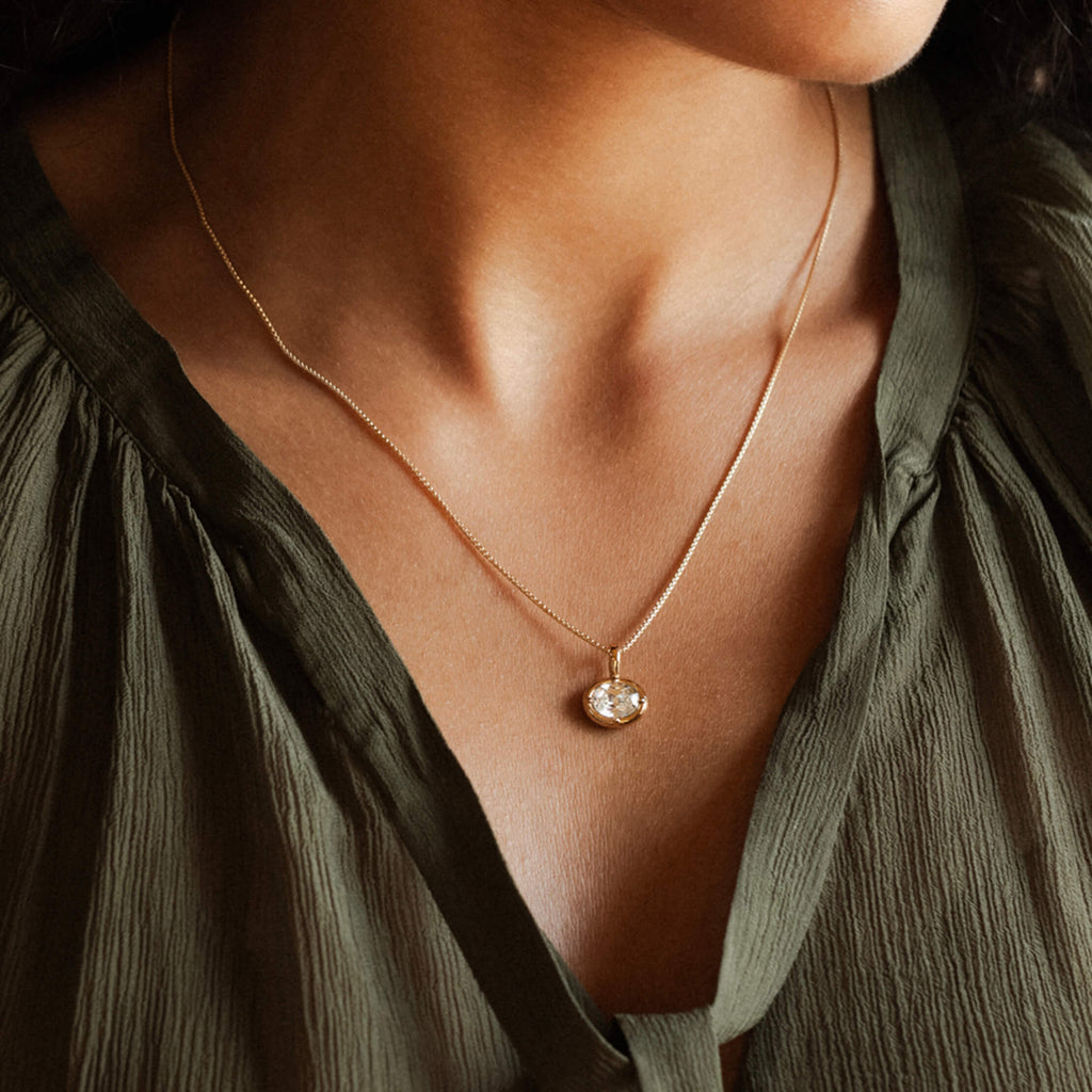 Medallion White Sapphire Necklace