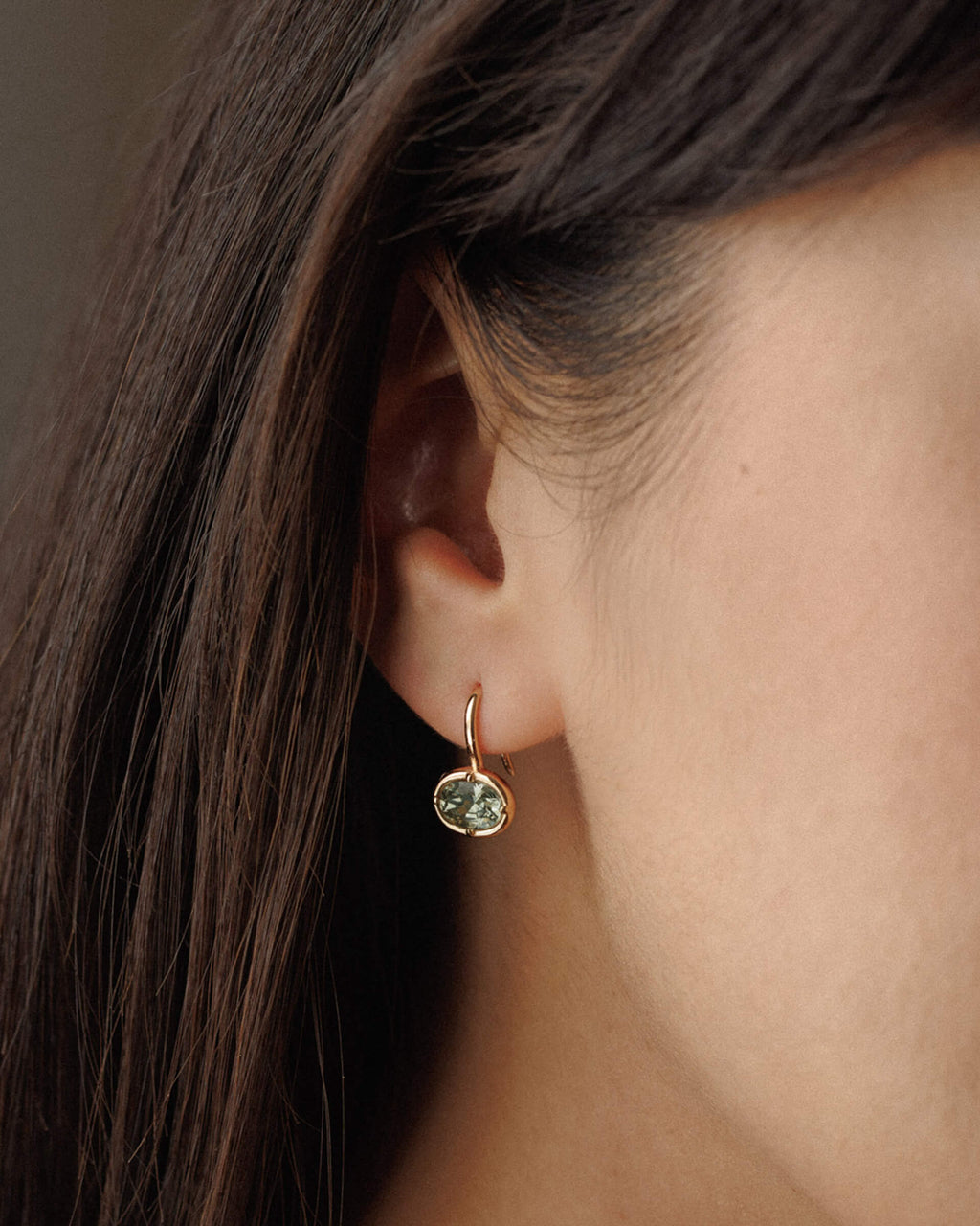 Medallion Moss Spinel Earrings
