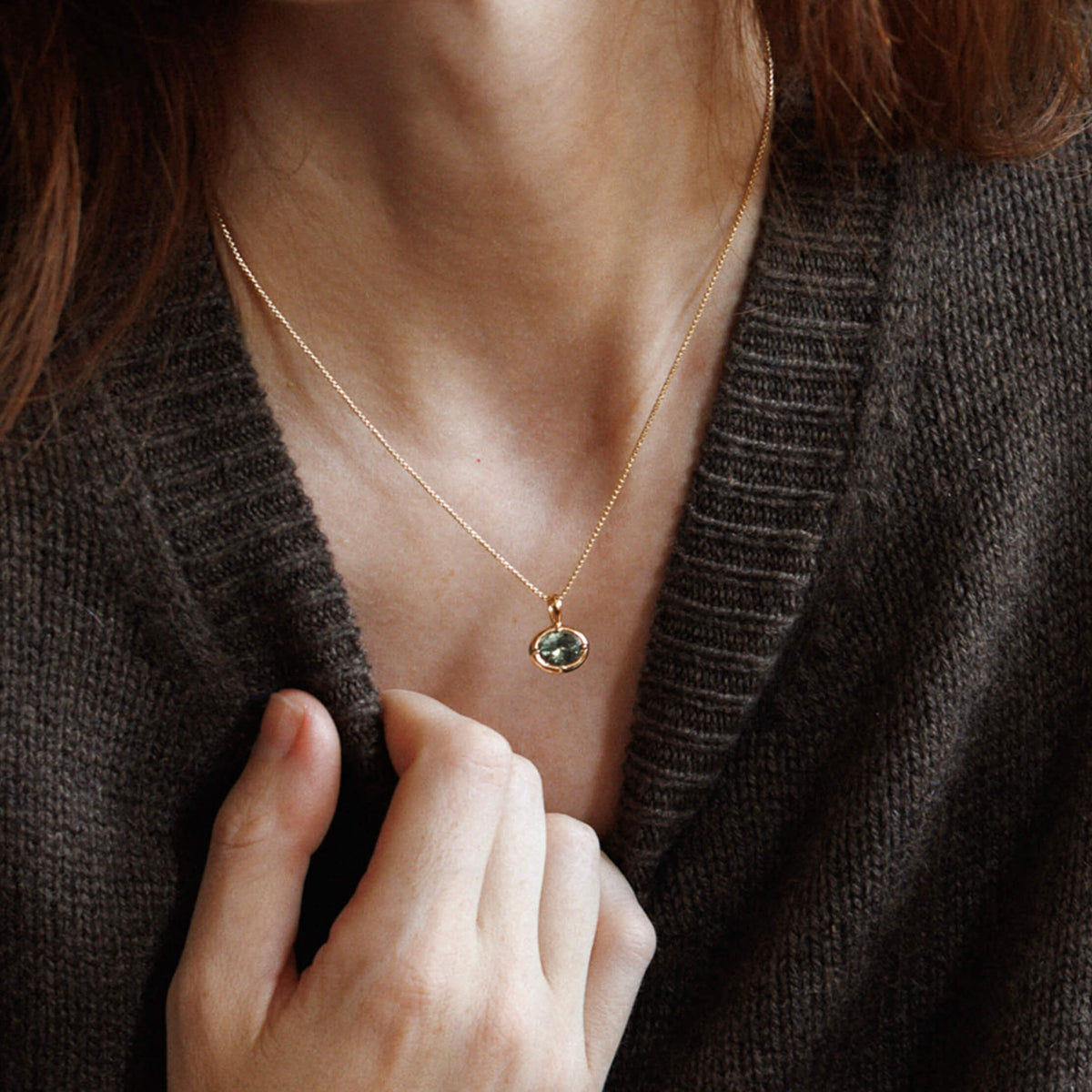 Medallion Moss Spinel Necklace