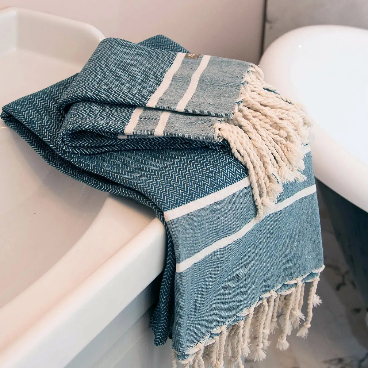 Cotton Bath Fouta Set (1+2) 100x200 + 2(50x80) STOCKHOLM