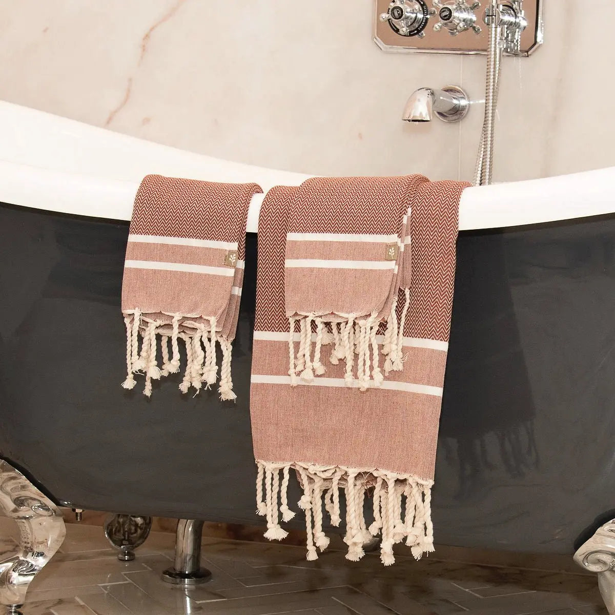 Cotton Bath Fouta Set (1+2) 100x200 + 2(50x80) STOCKHOLM