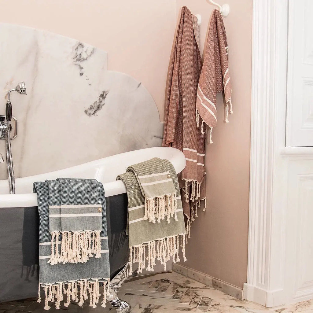 Cotton Bath Fouta Set (1+2) 100x200 + 2(50x80) STOCKHOLM