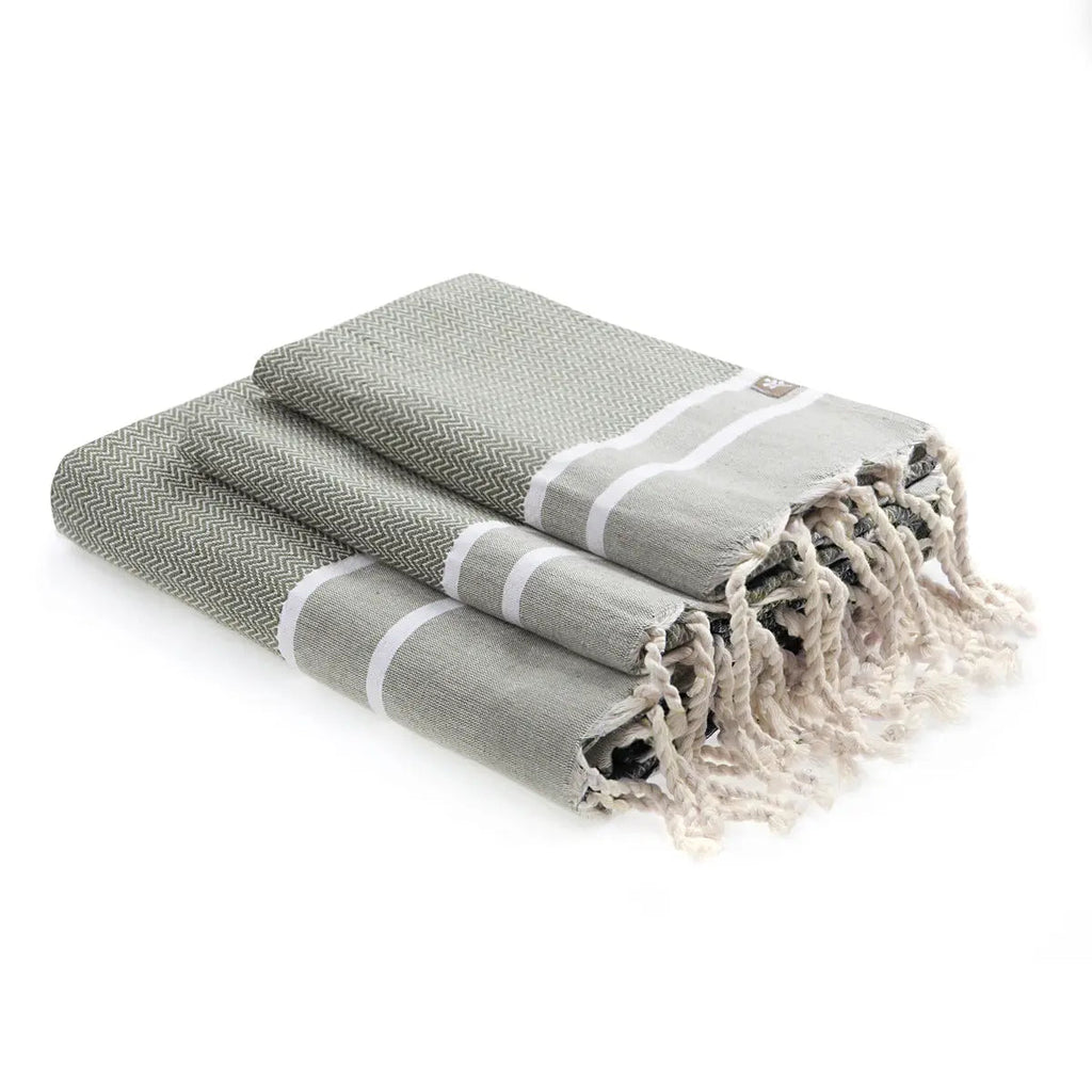 Cotton Bath Fouta Set (1+2) 100x200 + 2(50x80) STOCKHOLM