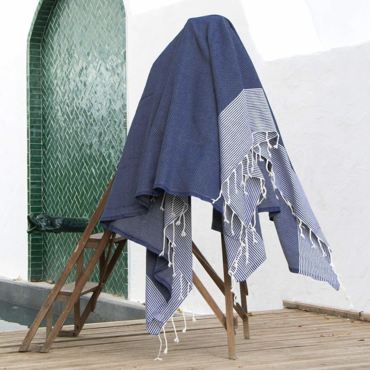 Set of 2 XXL Honeycomb Cotton Foutas 200x200 ERICEIRA