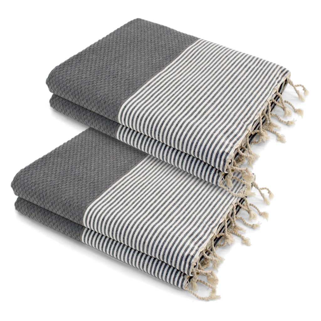 Set of 2 XXL Honeycomb Cotton Foutas 200x200 ERICEIRA