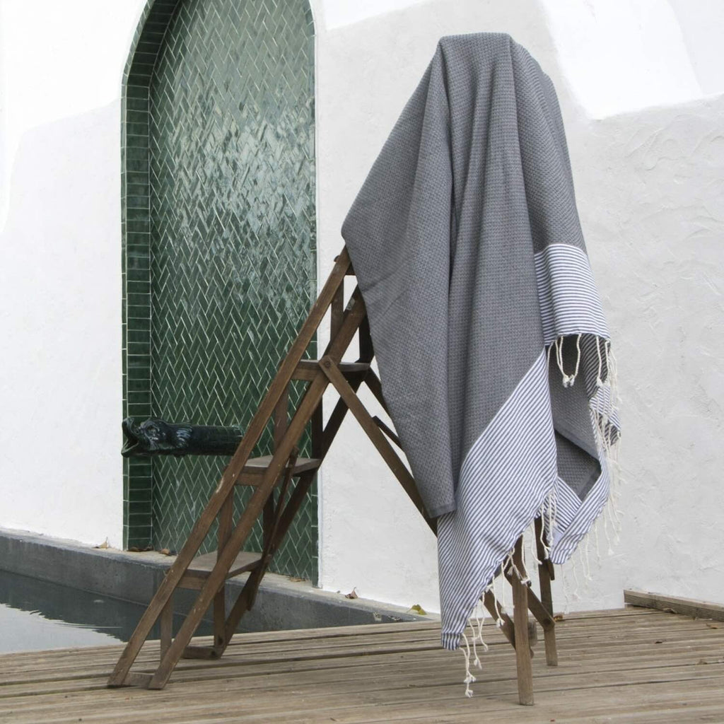 Set of 2 XXL Honeycomb Cotton Foutas 200x200 ERICEIRA