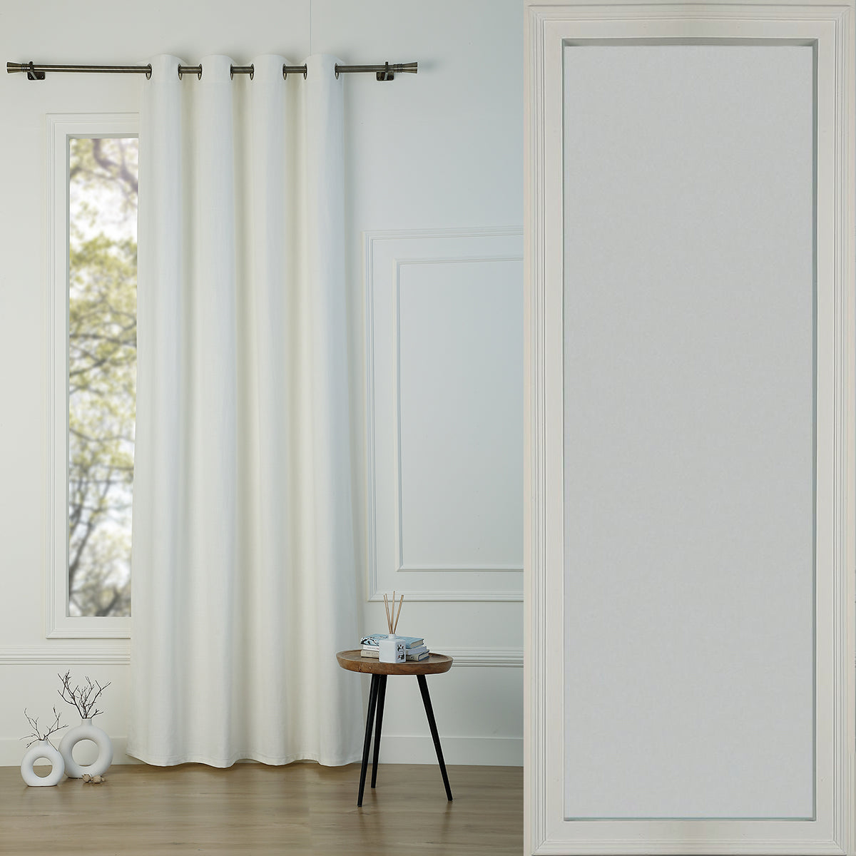 Blackout Eyelet Washed Linen Curtain 130x260 PAUL