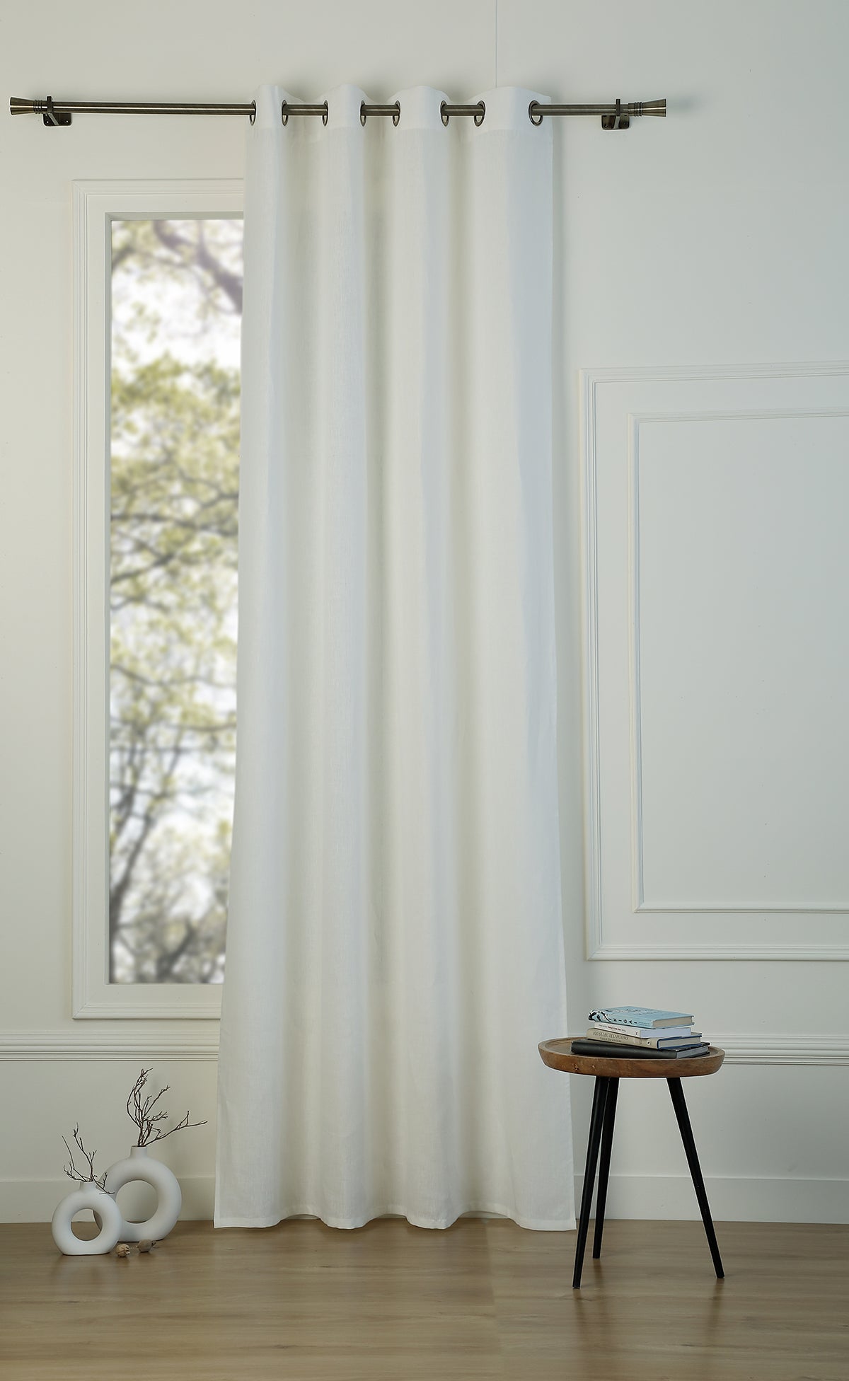 Blackout Eyelet Washed Linen Curtain 130x260 PAUL