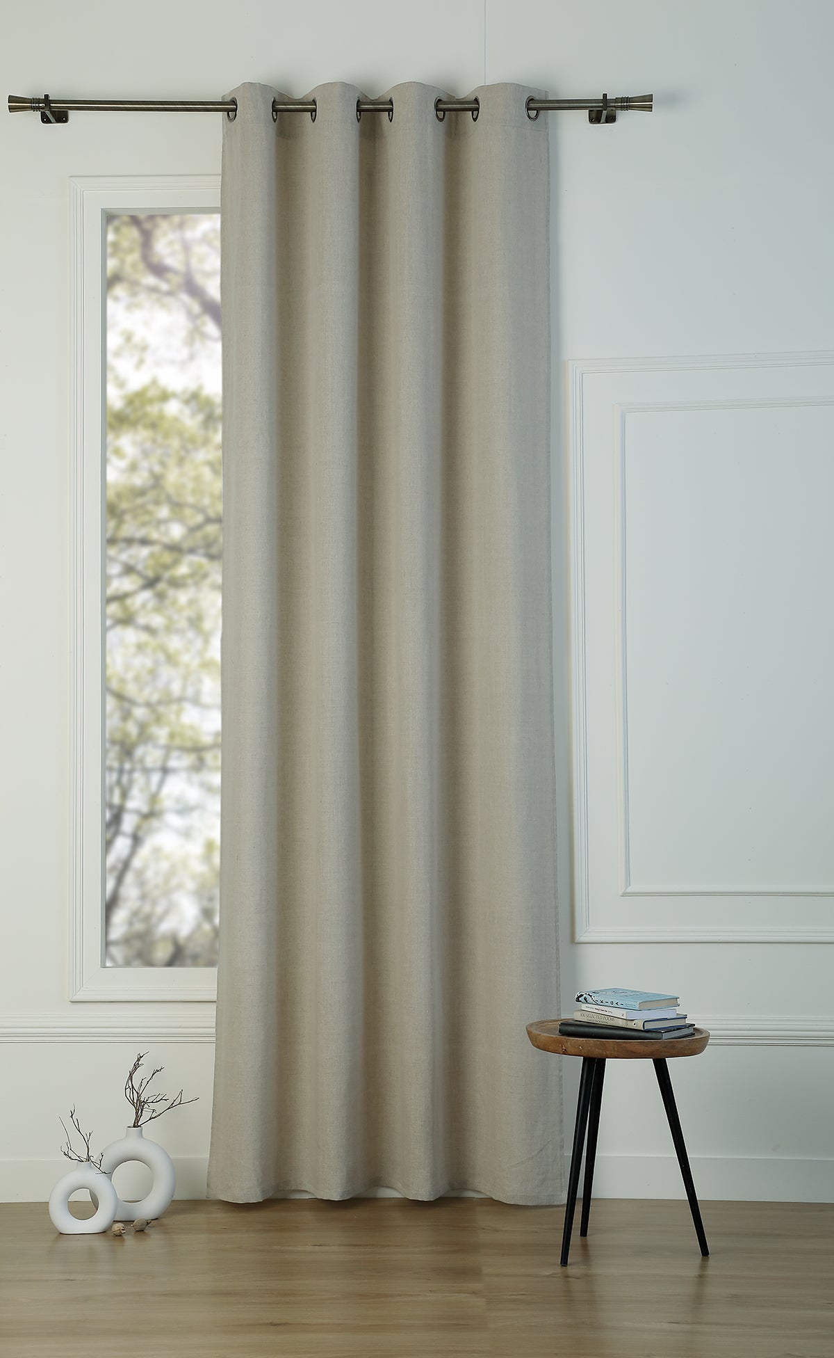Blackout Eyelet Washed Linen Curtain 130x260 PAUL