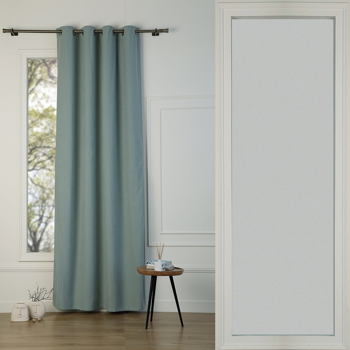 Blackout Eyelet Washed Linen Curtain 130x260 PAUL