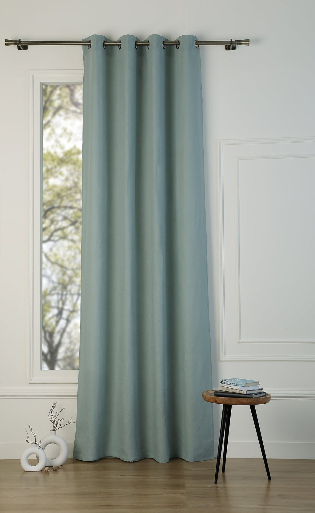 Blackout Eyelet Washed Linen Curtain 130x260 PAUL