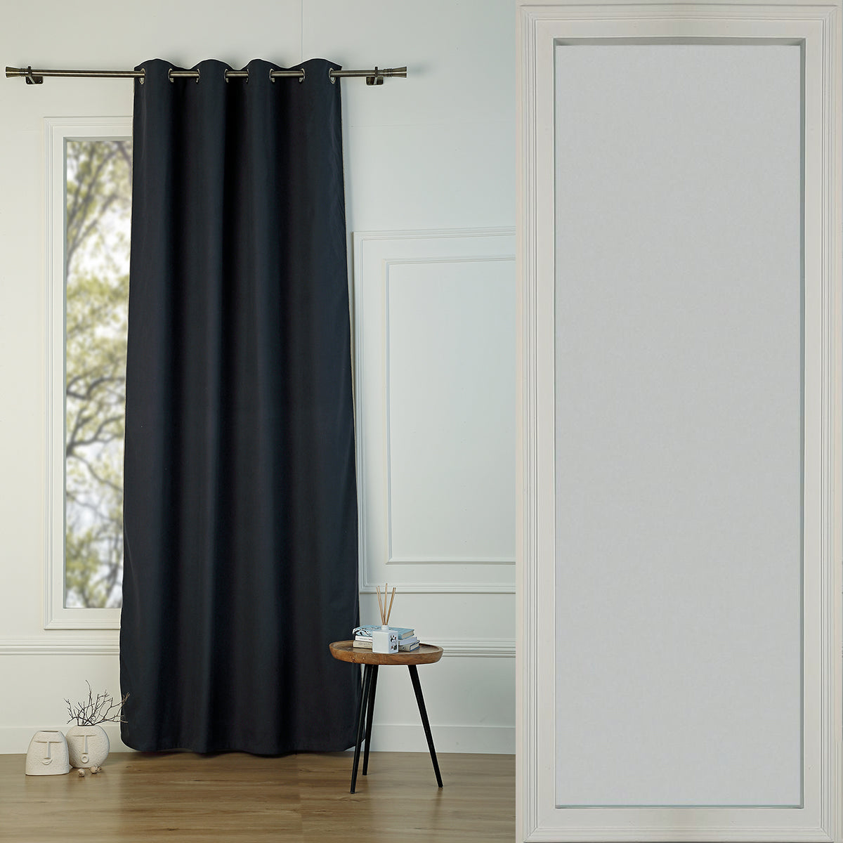 Blackout Eyelet Washed Linen Curtain 130x260 PAUL