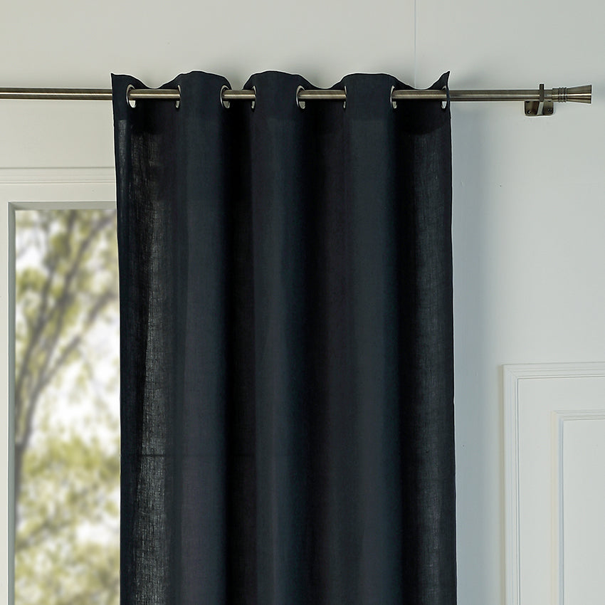 Blackout Eyelet Washed Linen Curtain 130x260 PAUL