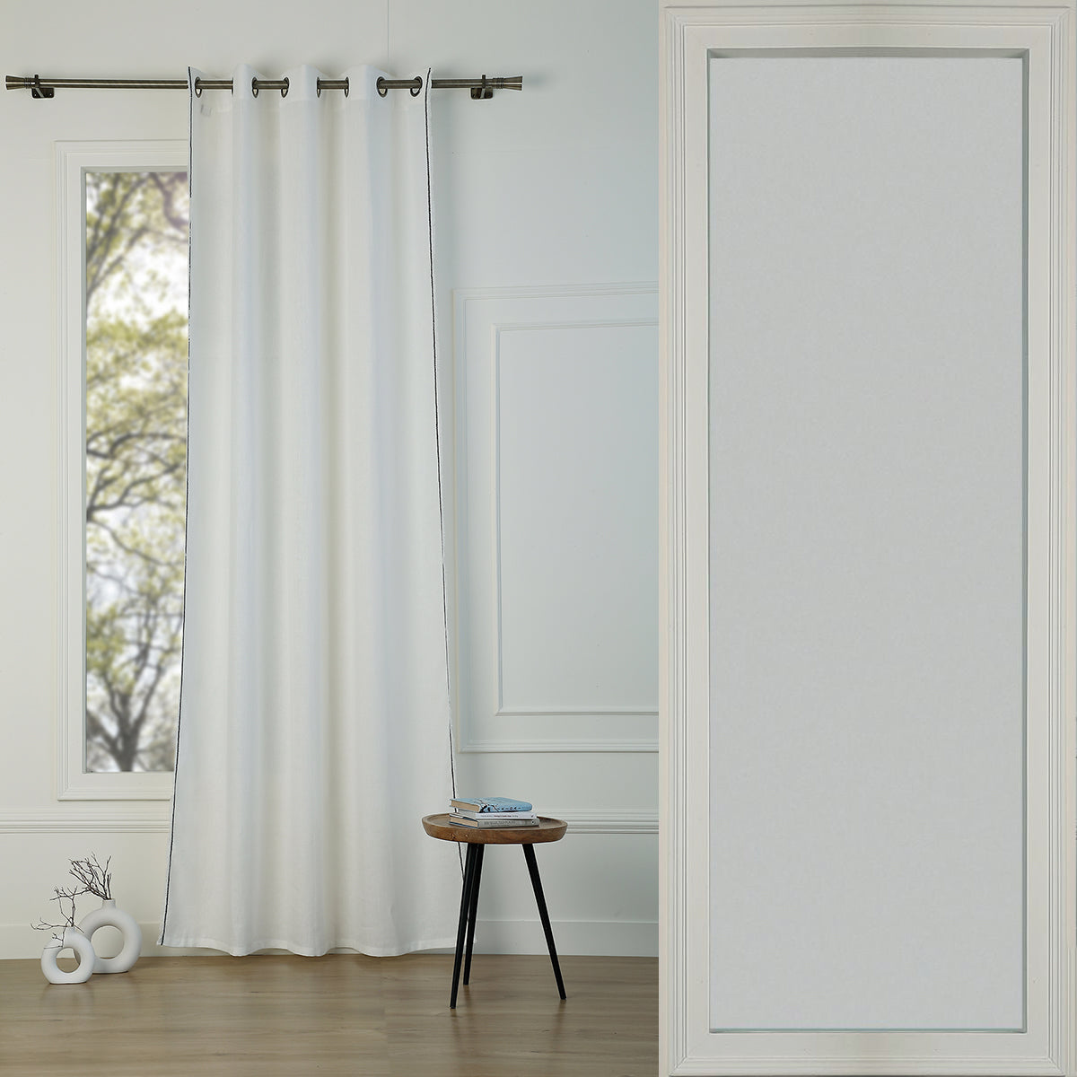 Eyelet Washed Linen Curtain 140x260 GABRIEL