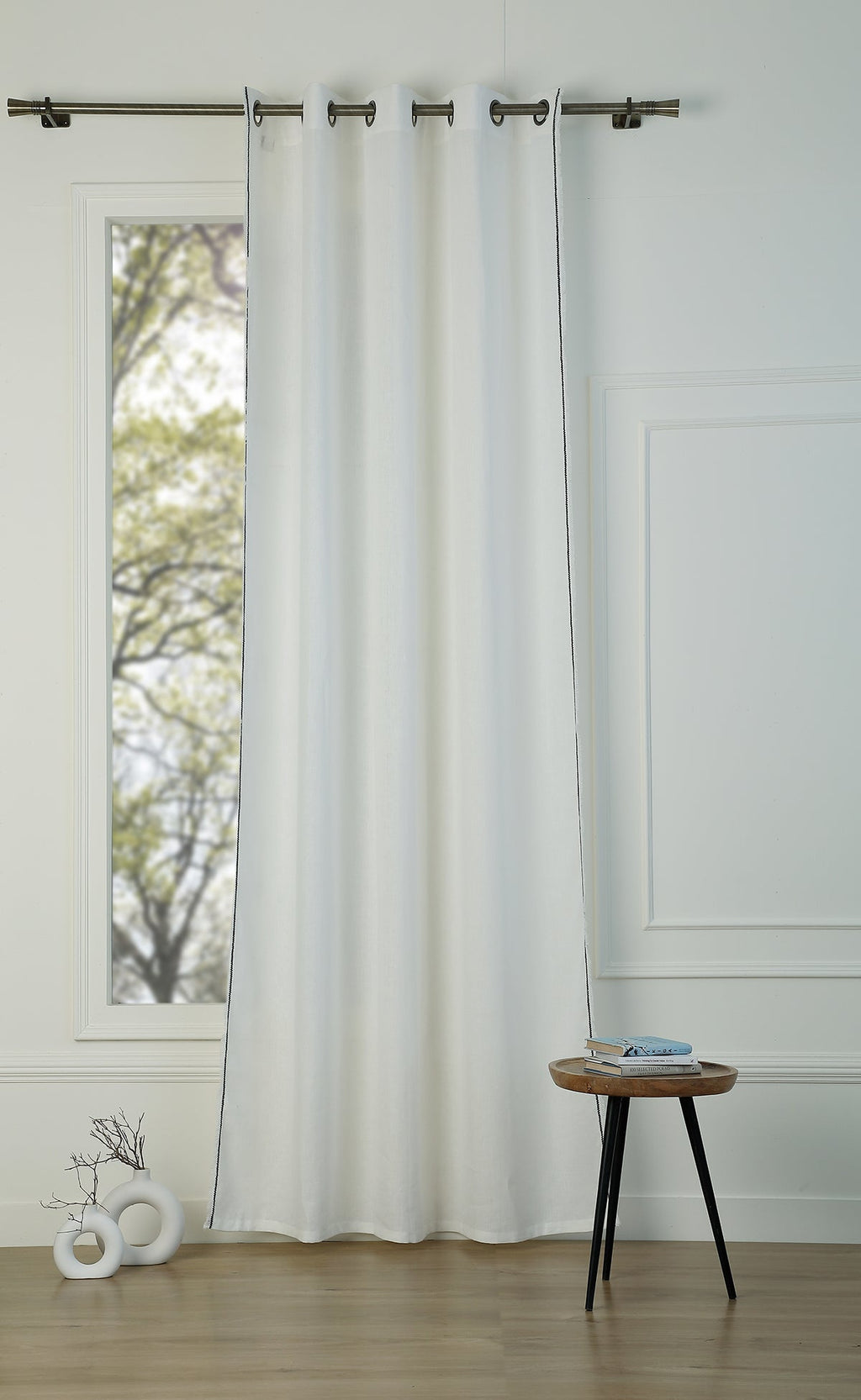 Eyelet Washed Linen Curtain 140x260 GABRIEL