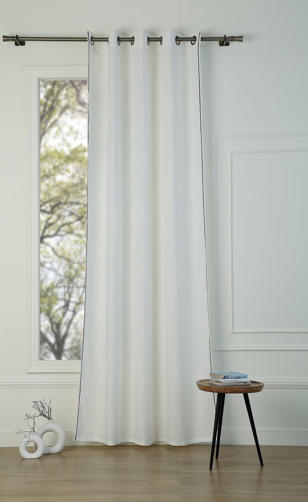 Eyelet Washed Linen Curtain 140x260 GABRIEL