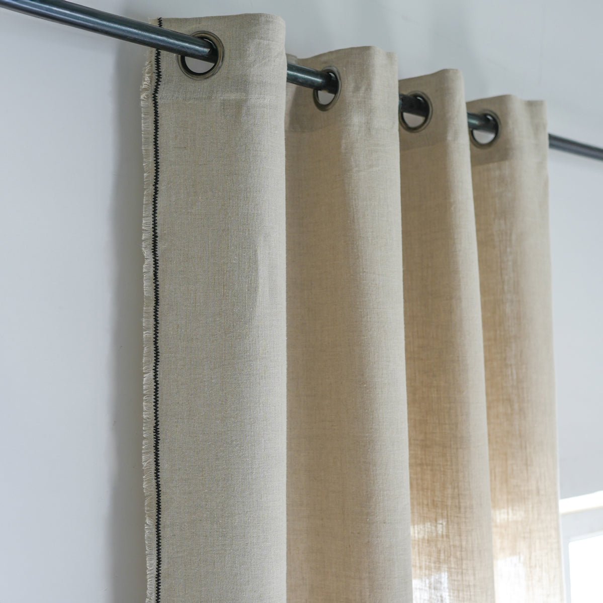 Eyelet Washed Linen Curtain 140x260 GABRIEL