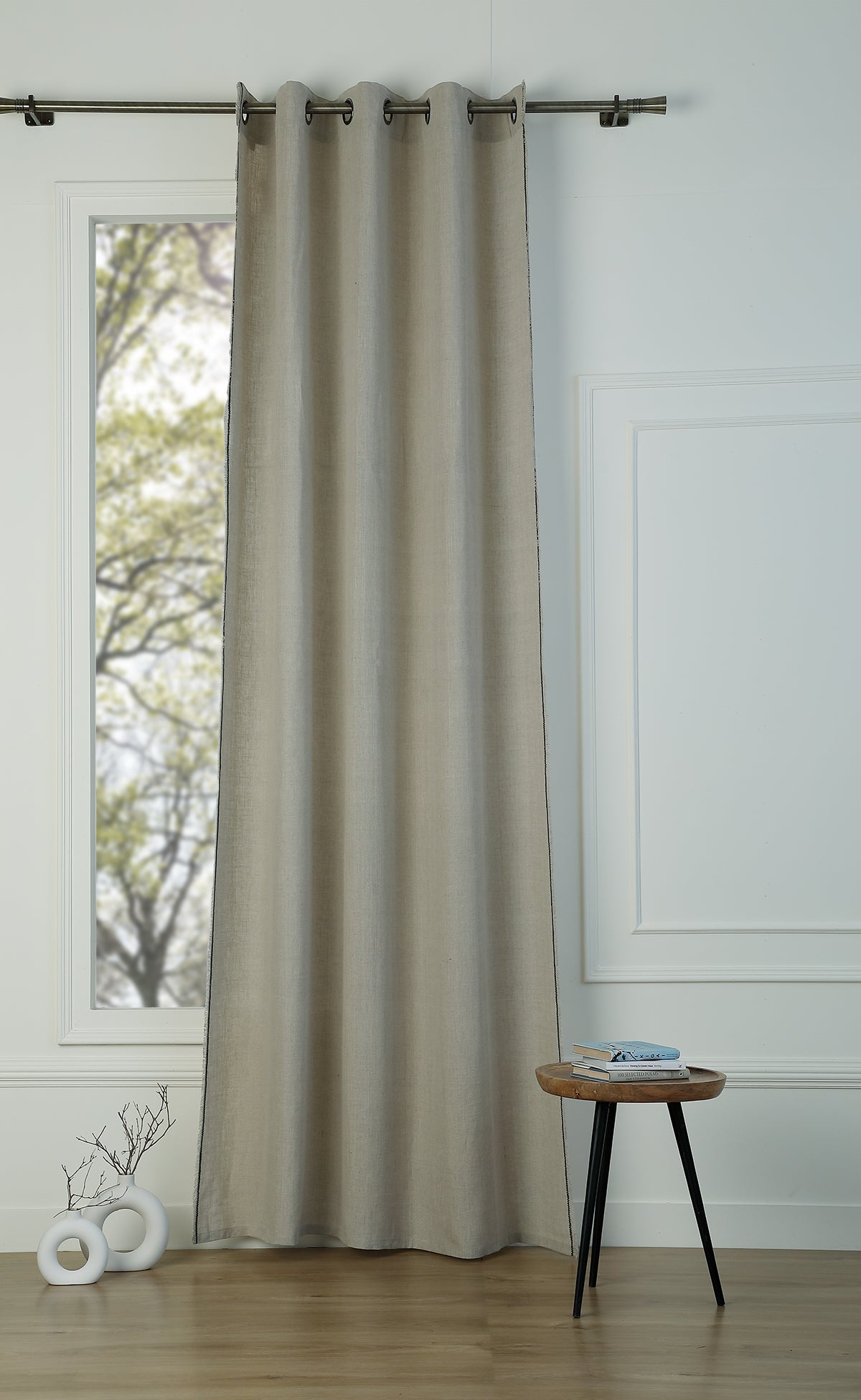 Eyelet Washed Linen Curtain 140x260 GABRIEL
