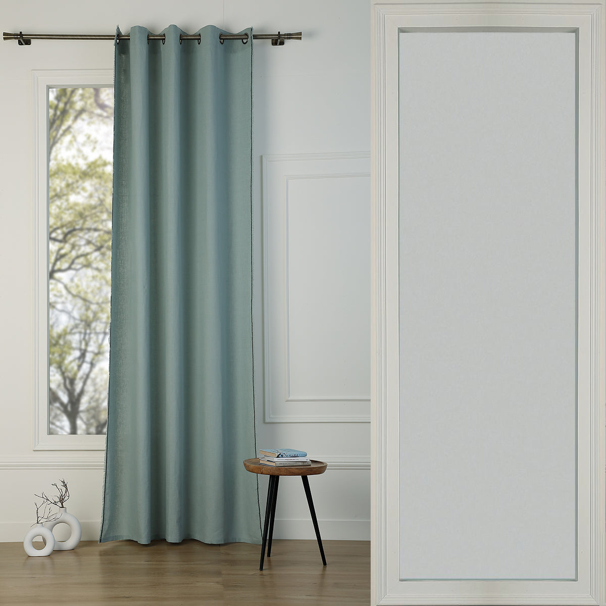 Eyelet Washed Linen Curtain 140x260 GABRIEL
