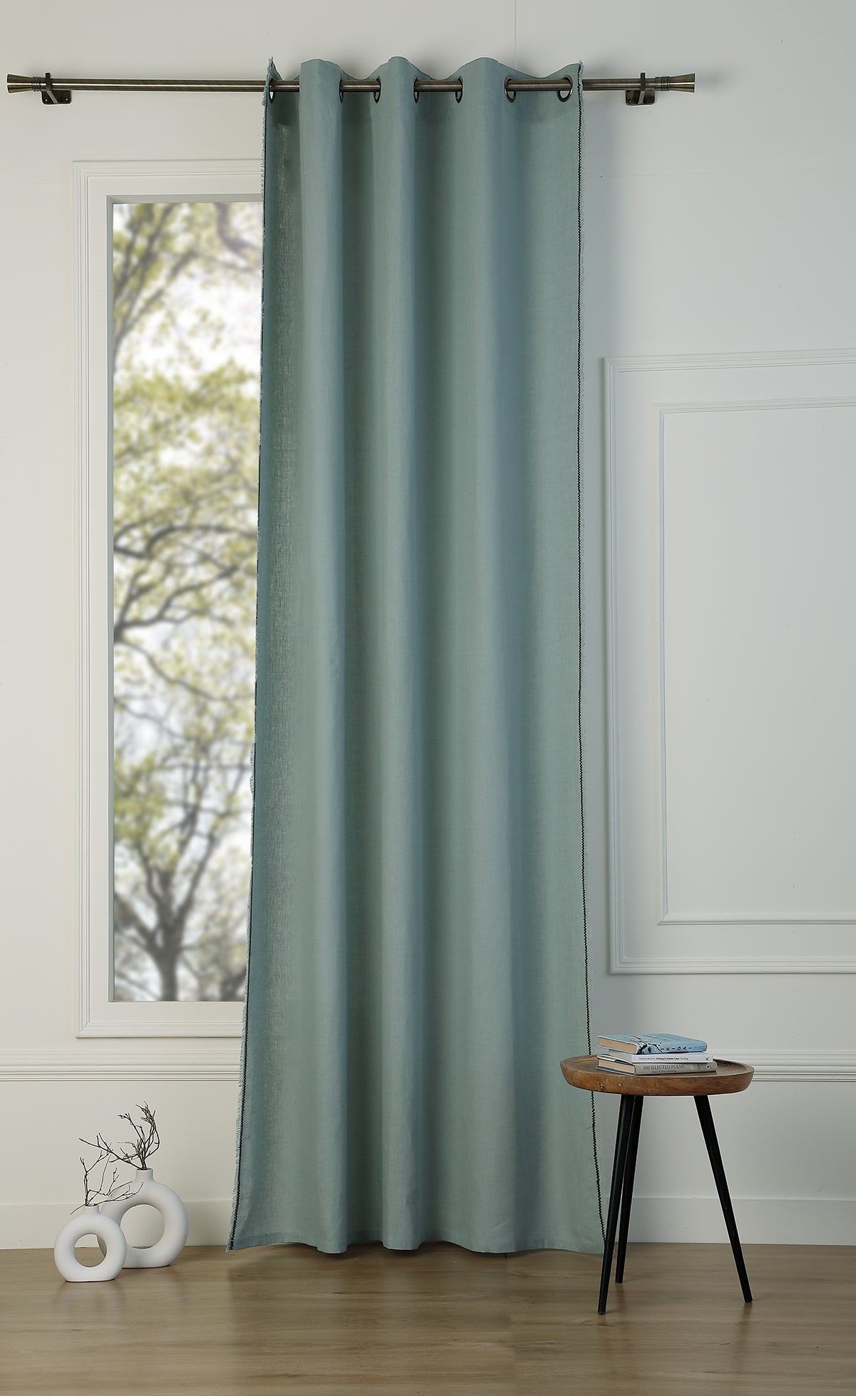 Eyelet Washed Linen Curtain 140x260 GABRIEL