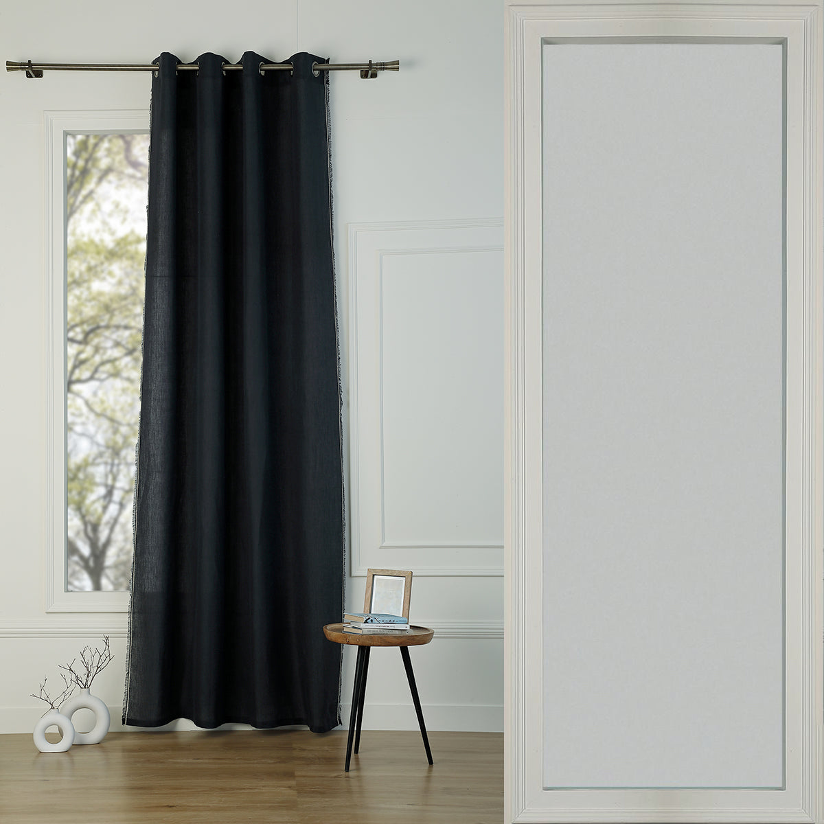 Eyelet Washed Linen Curtain 140x260 GABRIEL