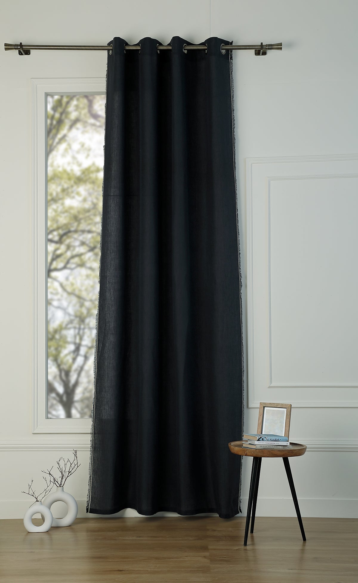 Eyelet Washed Linen Curtain 140x260 GABRIEL