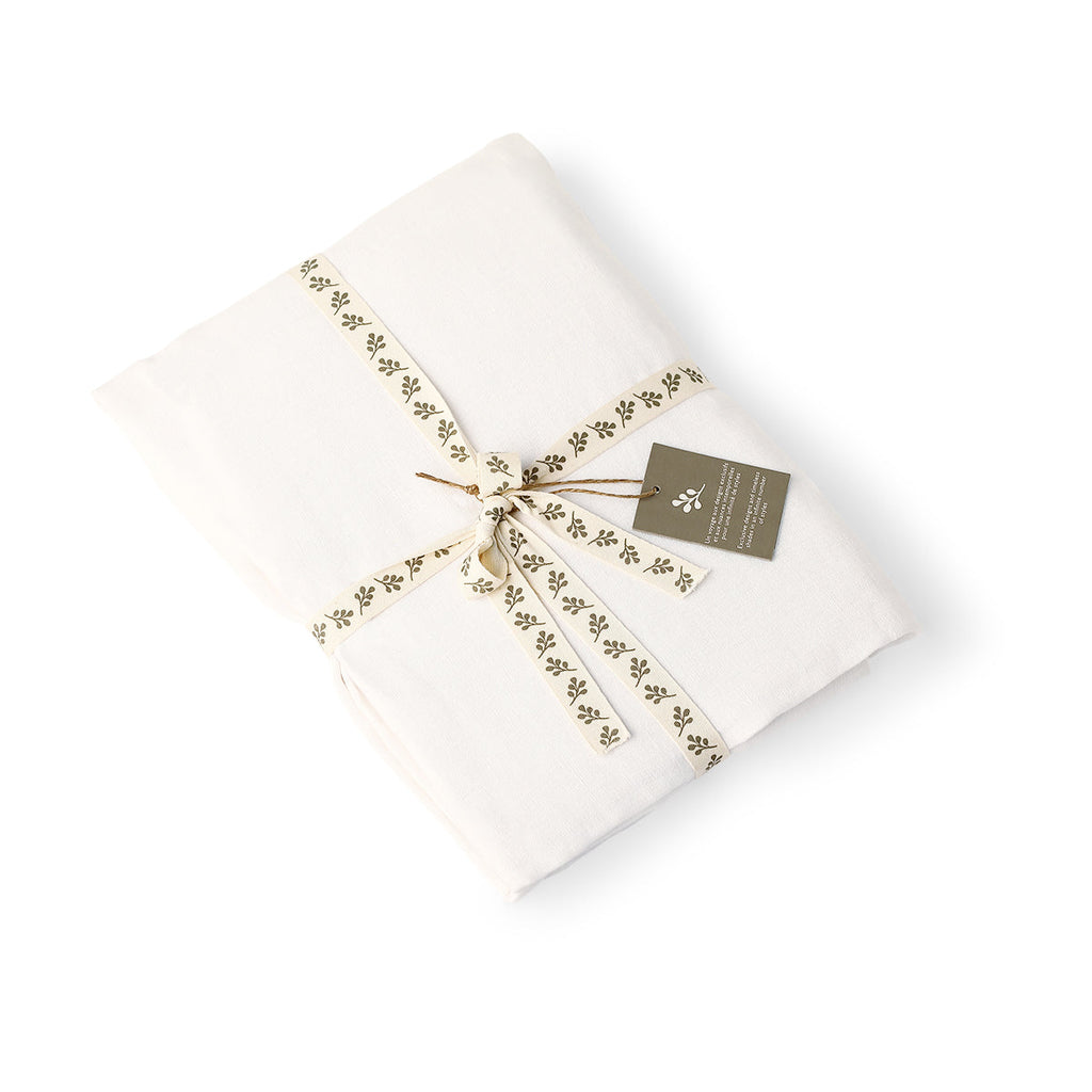 Washed Linen Fitted Sheet - White