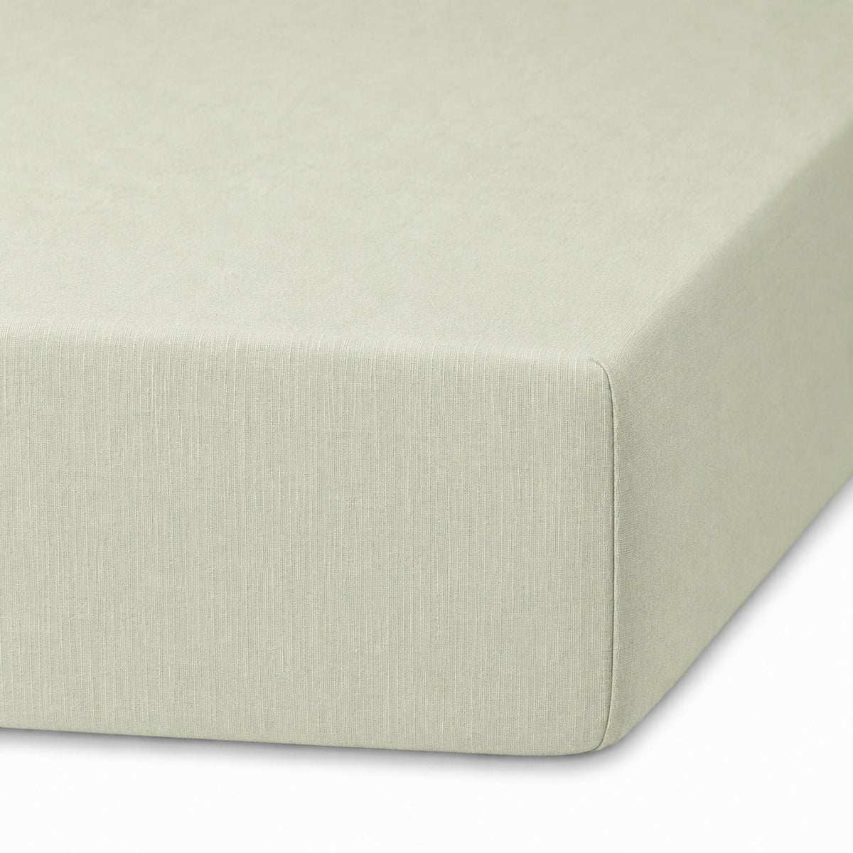 Washed Linen Fitted Sheet - Almond Green