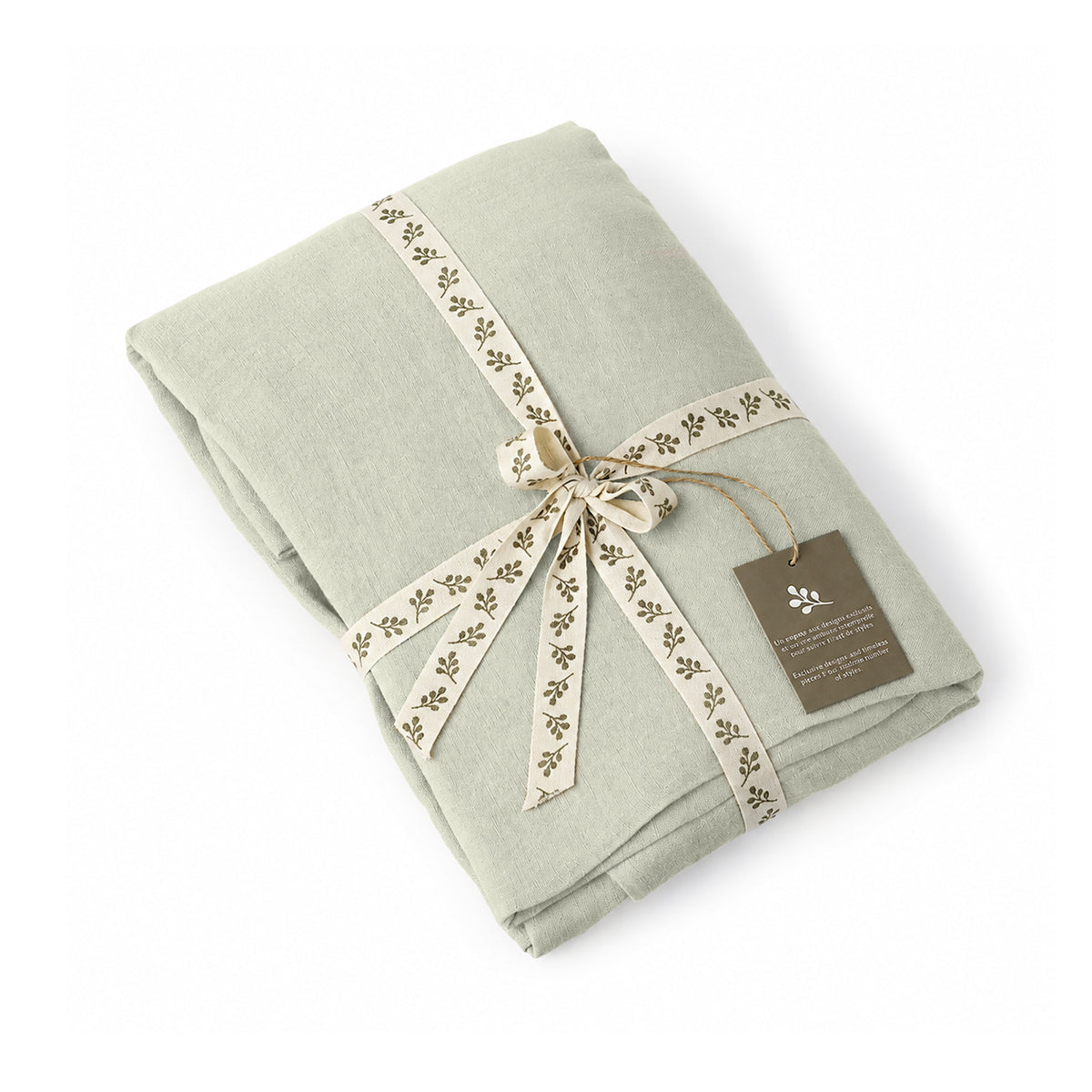 Washed Linen Fitted Sheet - Almond Green