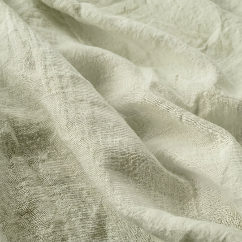 Washed Linen Fitted Sheet - Almond Green