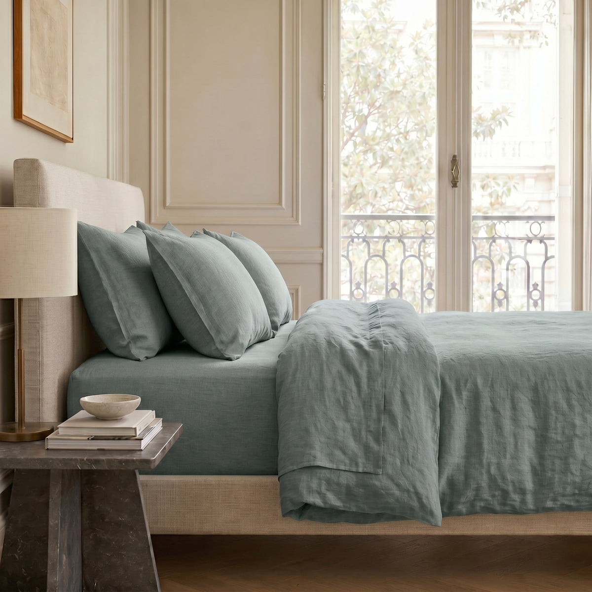 Washed Linen Flat Sheet 270x300