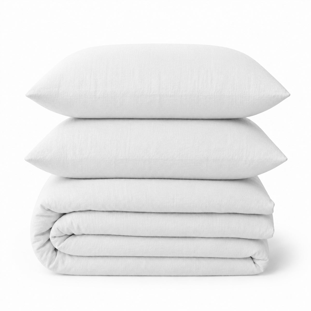 Washed Linen Duvet Cover Set + Pillowcases 65x65 - White