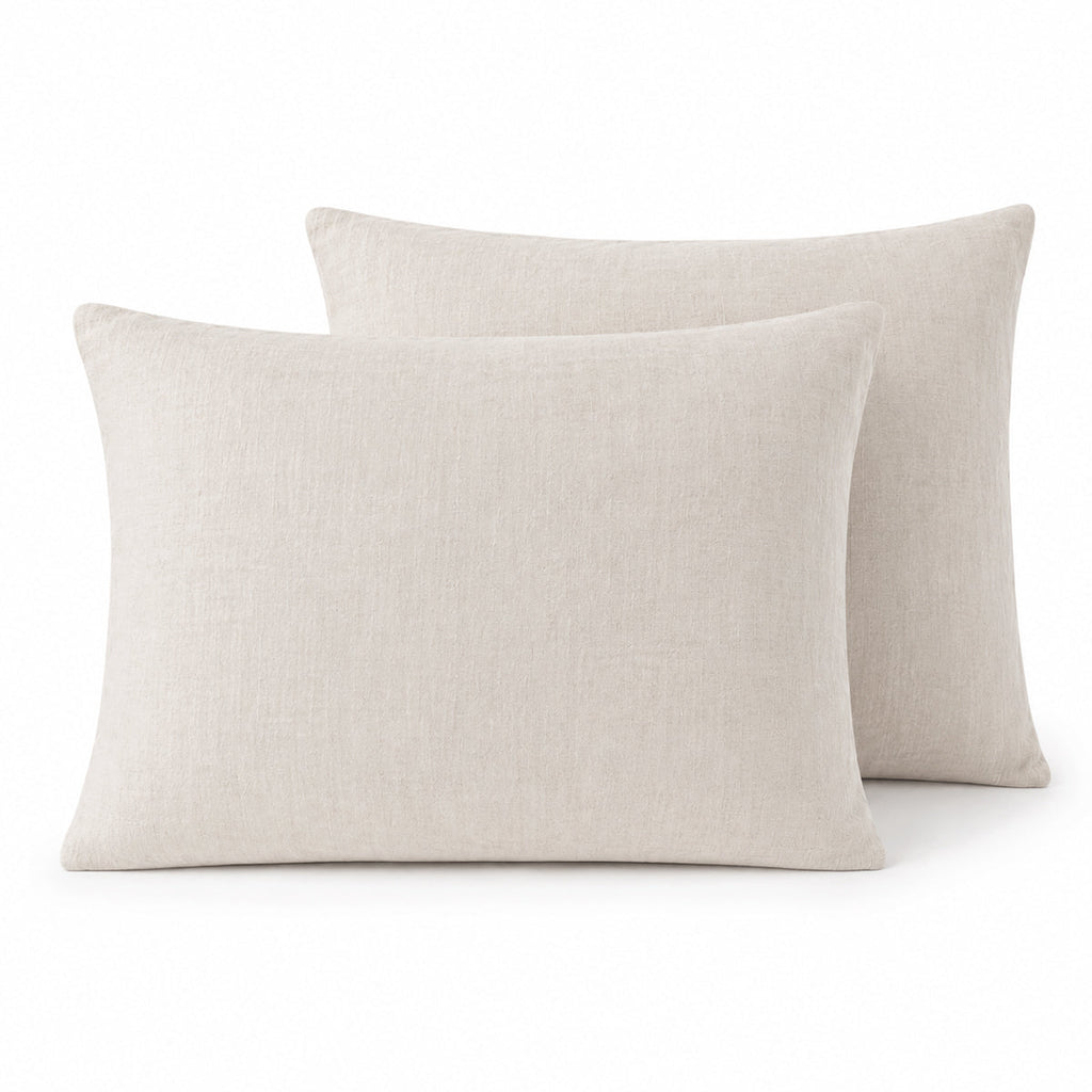 Washed Linen Pillowcases (Set of 2) - Light Beige