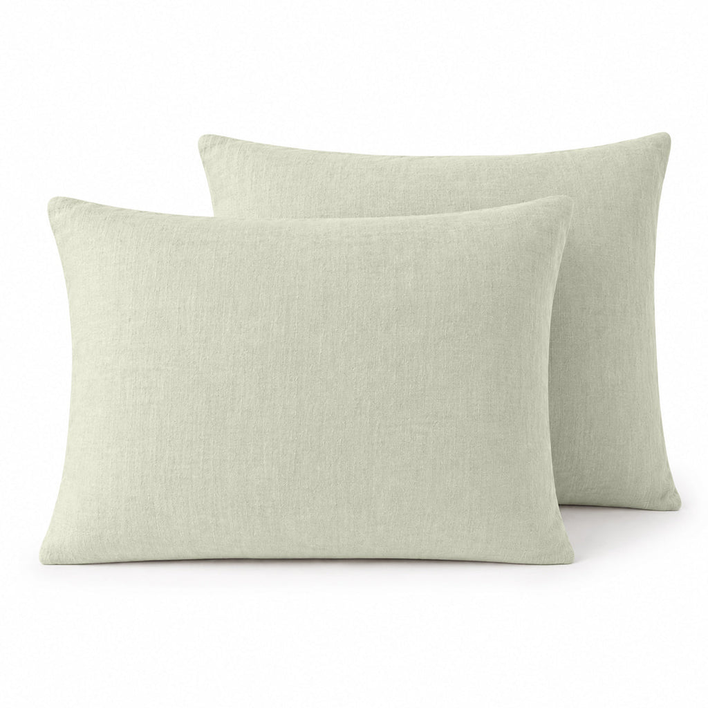 Washed Linen Pillowcases (Set of 2) - Almond Green