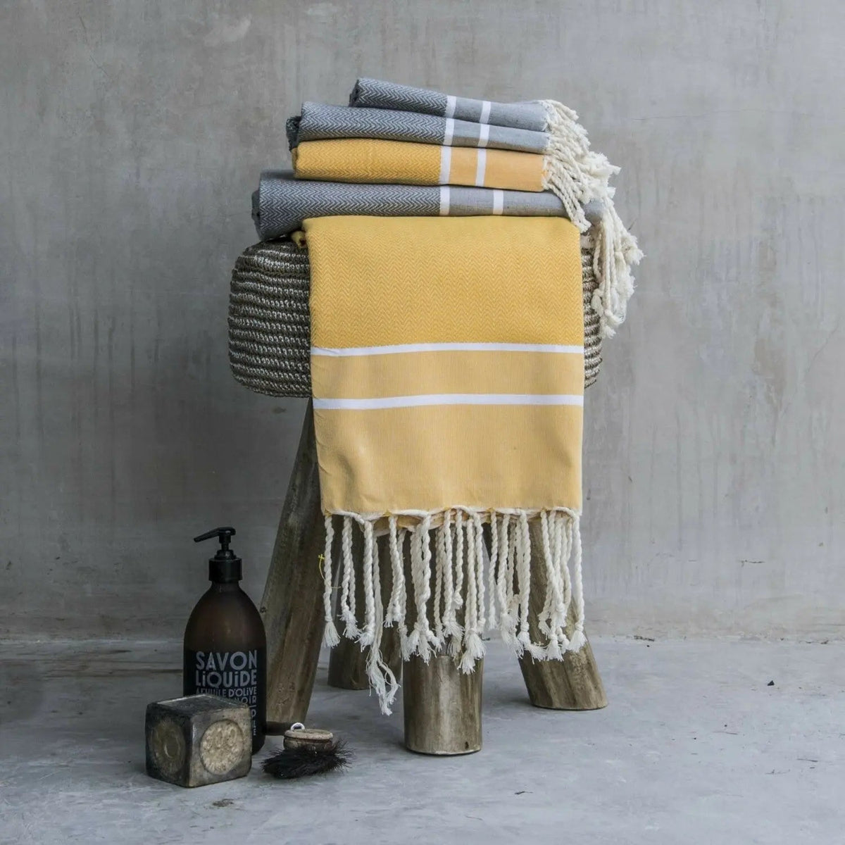 Cotton Bath Fouta Set (1+2) 100x200 + 2(50x80) STOCKHOLM