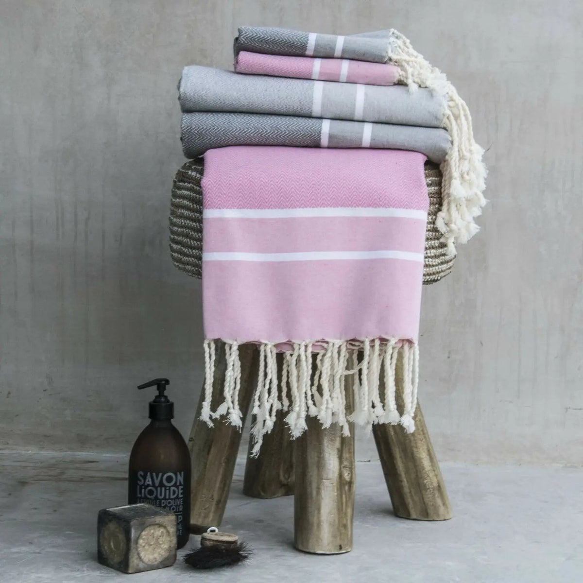 Cotton Bath Fouta Set (1+2) 100x200 + 2(50x80) STOCKHOLM