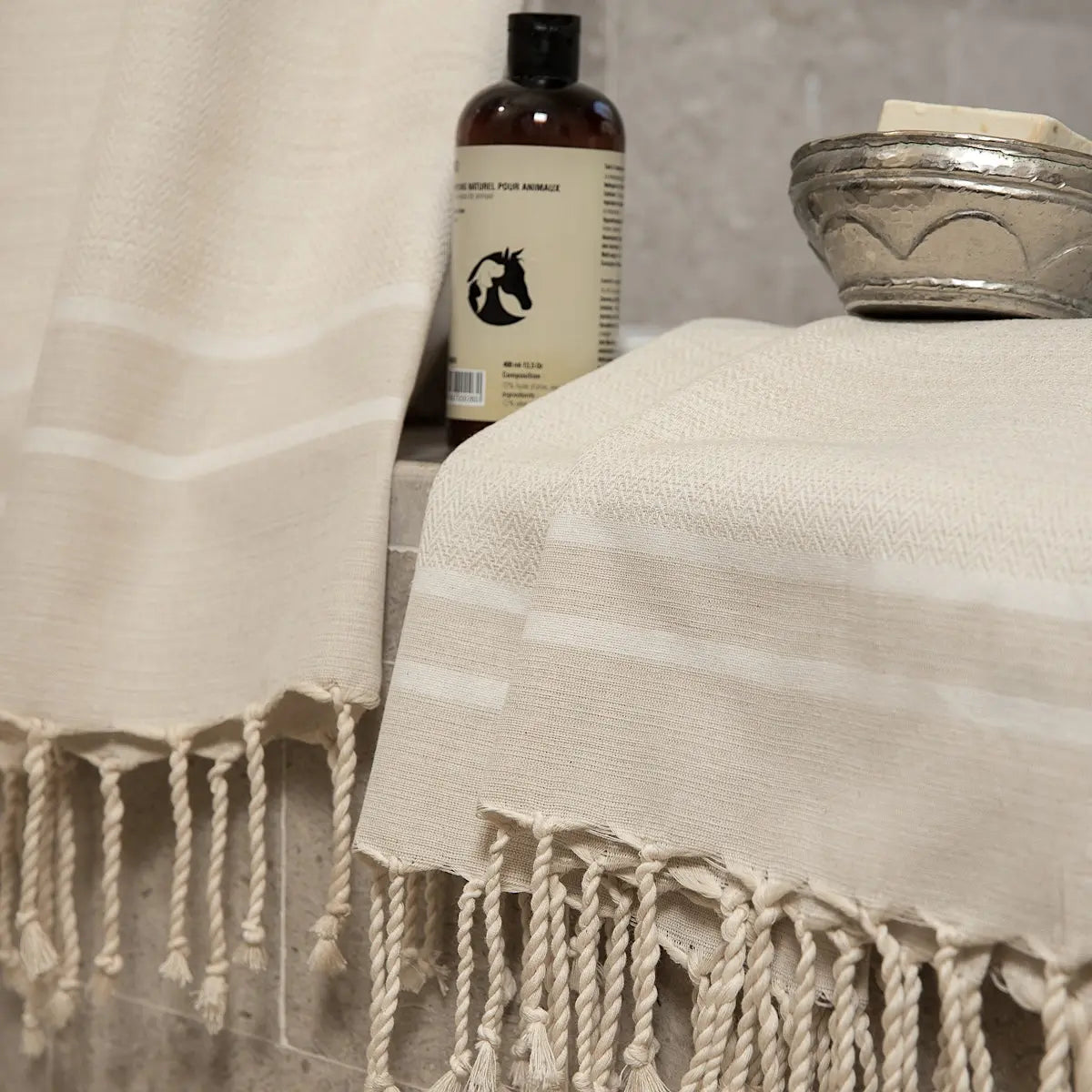 Cotton Bath Fouta Set (1+2) 100x200 + 2(50x80) STOCKHOLM