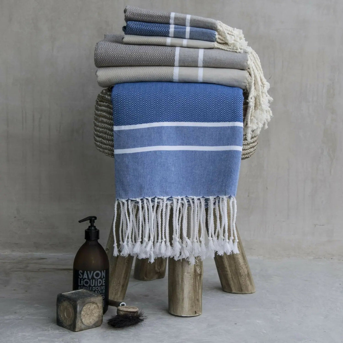 Cotton Bath Fouta Set (1+2) 100x200 + 2(50x80) STOCKHOLM