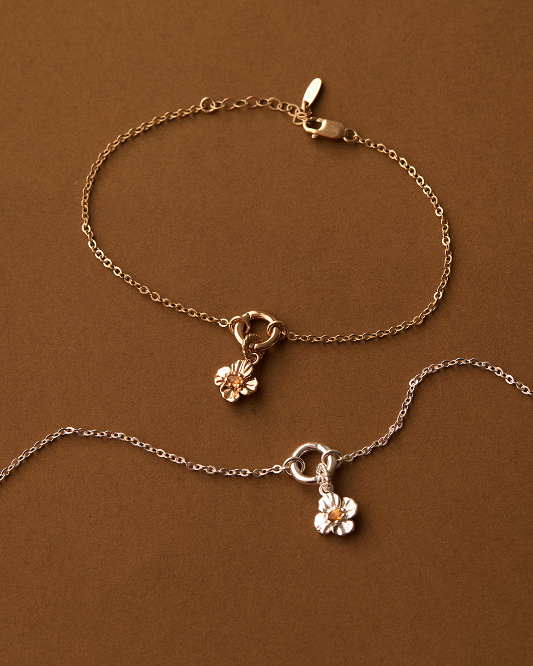 California Poppy Charm Bracelet