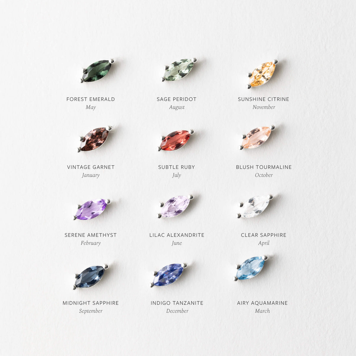 Birth Month Necklace Set