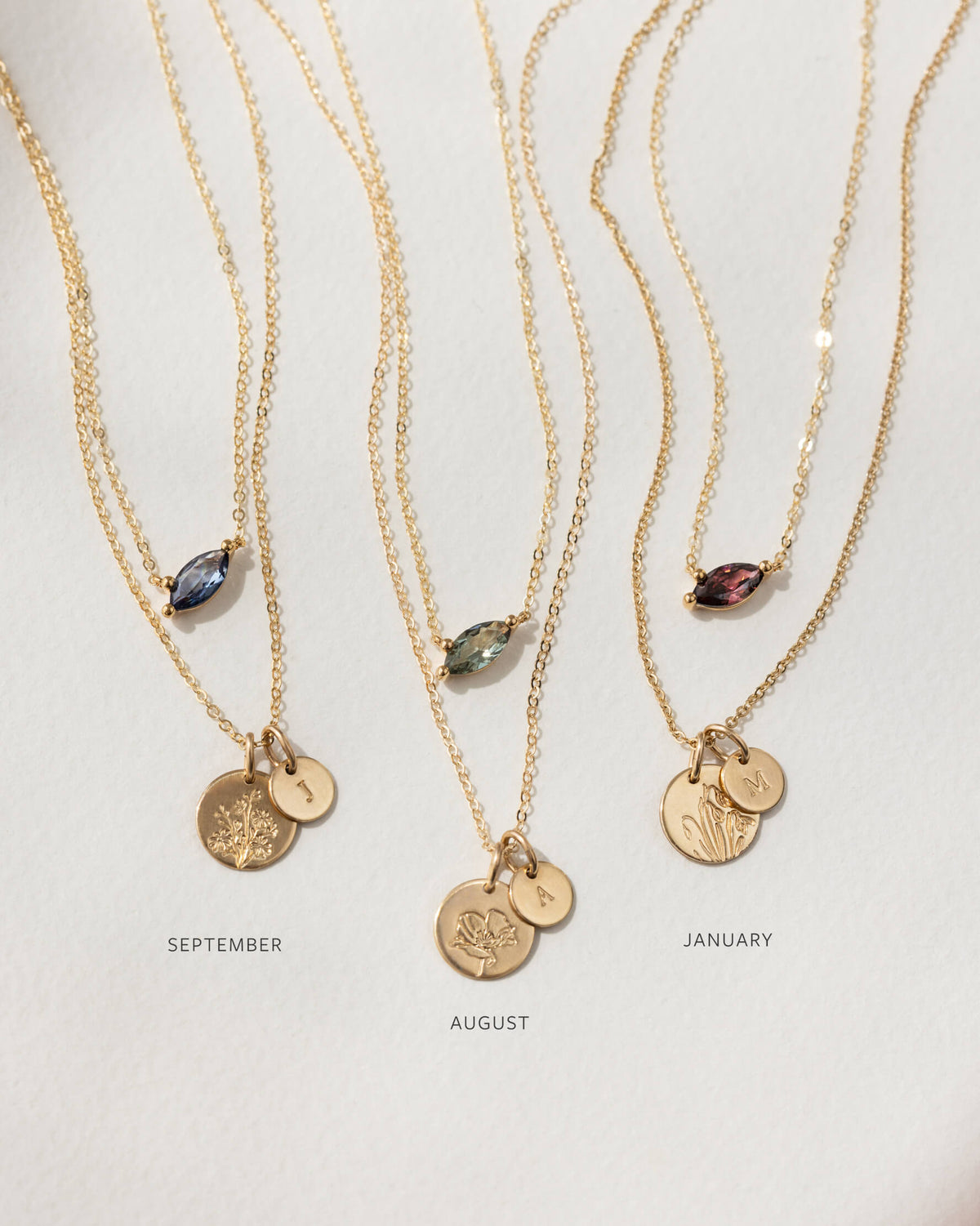 Birth Month Necklace Set