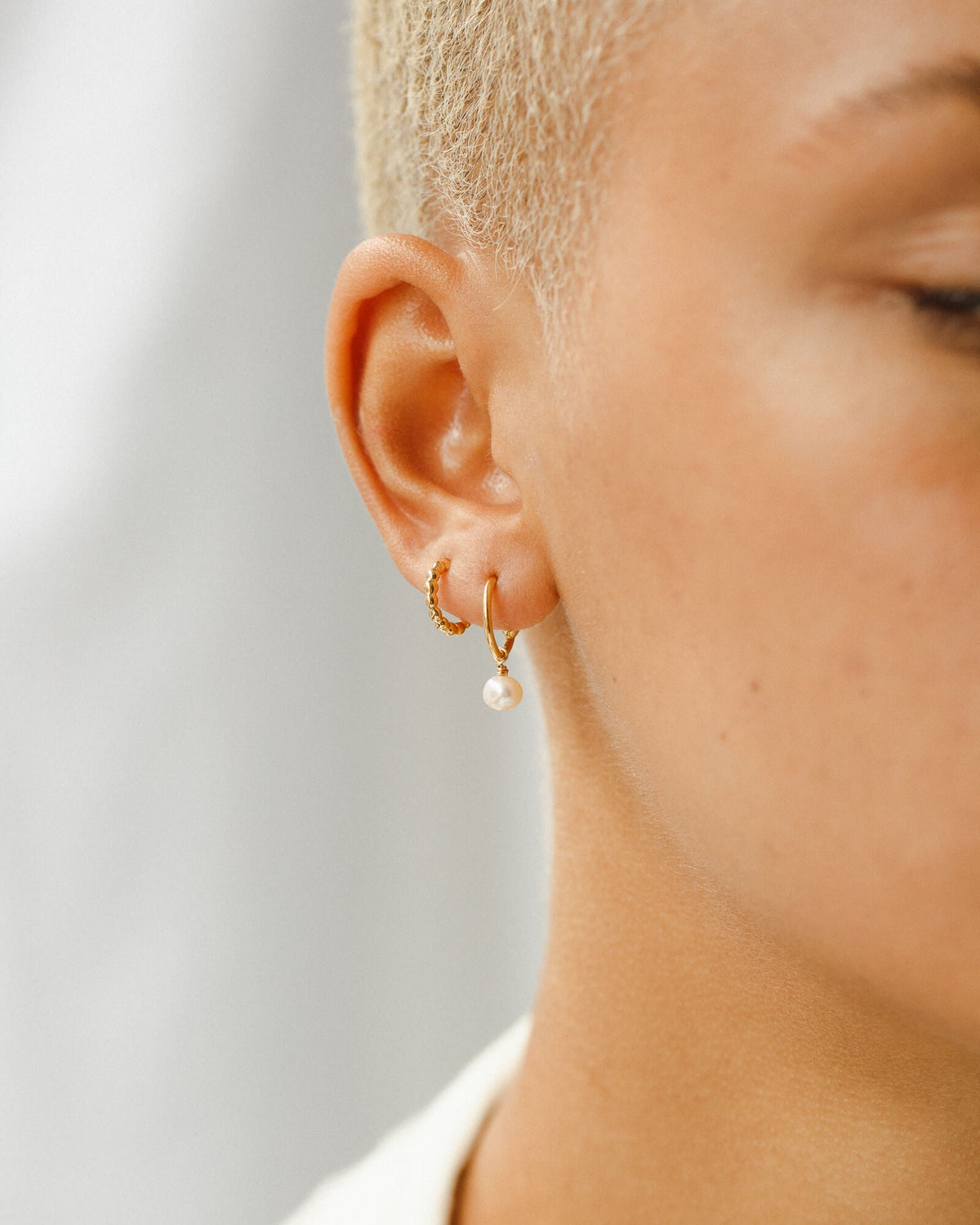 Sia Pearl Huggie Hoops