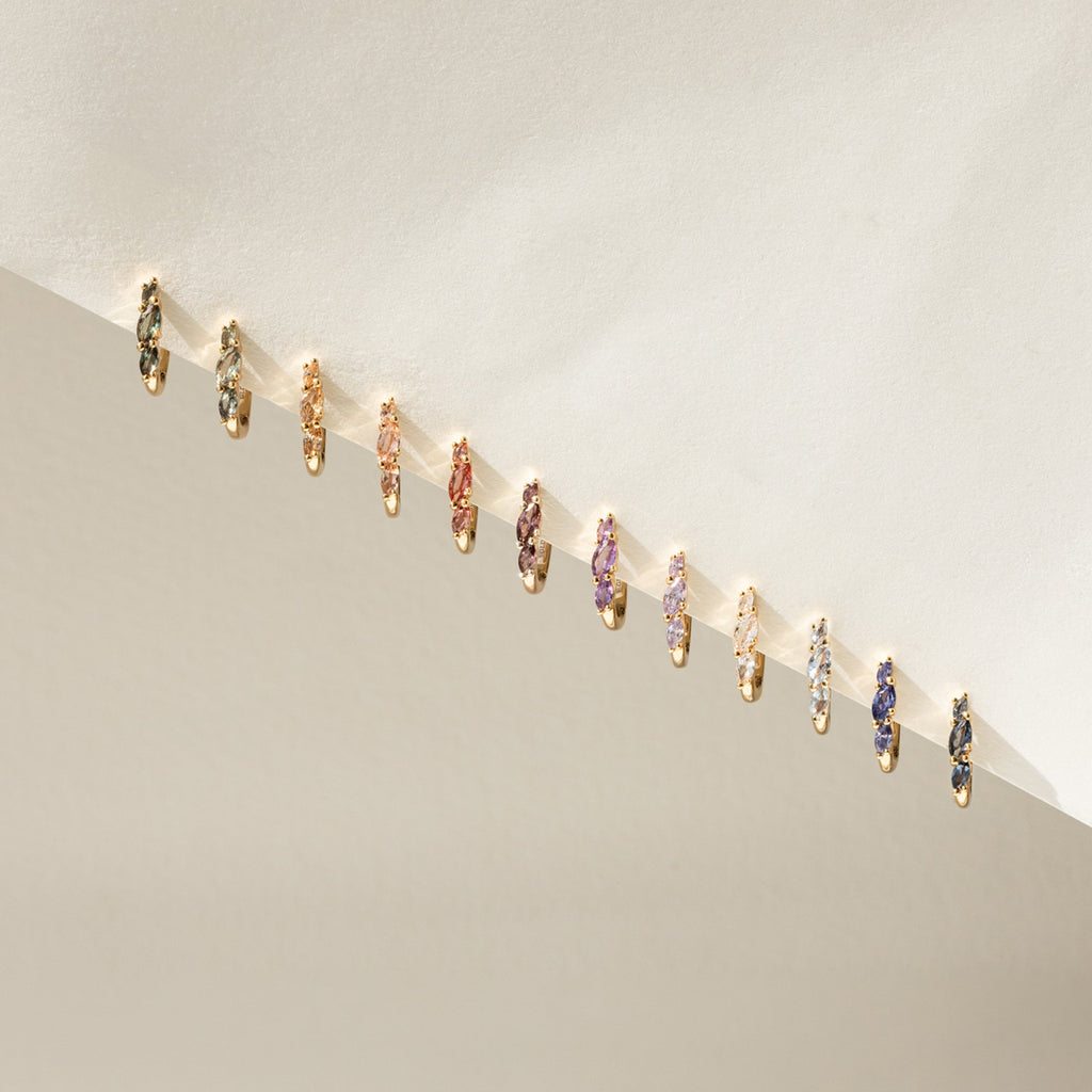Aura Birthstone Marquise Hoops